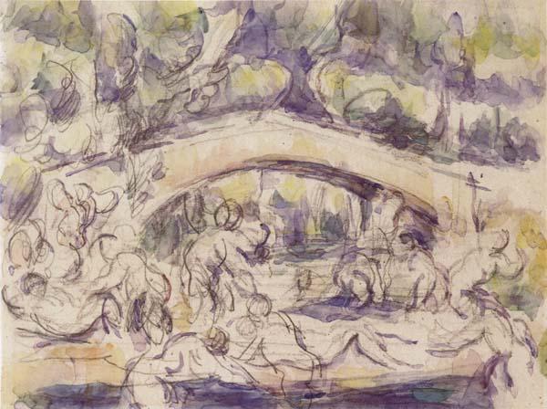 Paul Cezanne Bathers Beneath a Bridge Sweden oil painting art